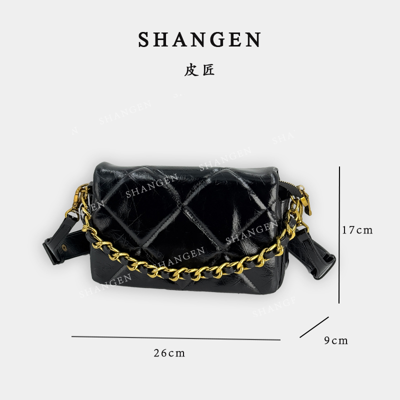 【尚恩CC】FES-5034-1-黑色-轻奢时尚女士新款手提单肩斜挎包