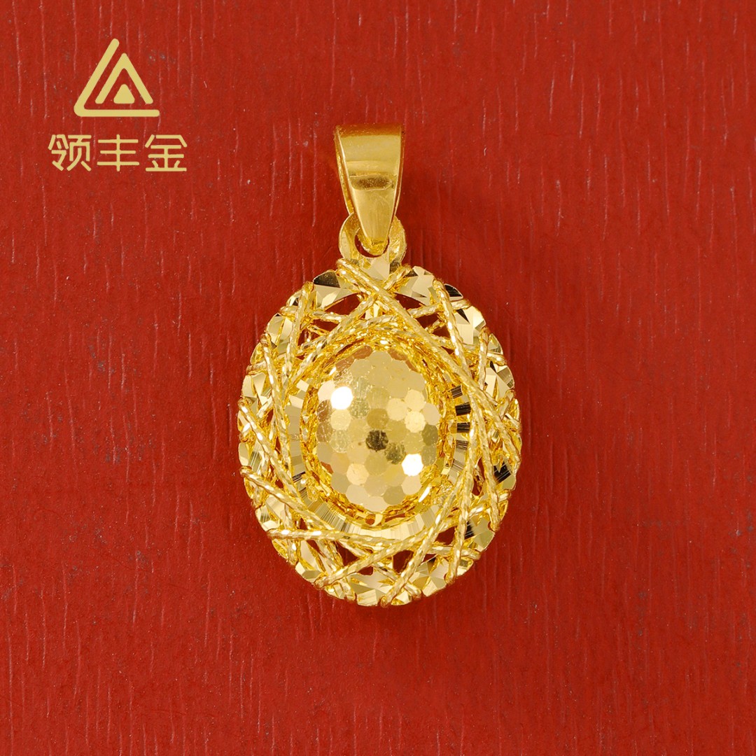 领丰金 5G黄金绕线鸽子蛋吊坠 黄金按克卖HXD091原料金条#HX
