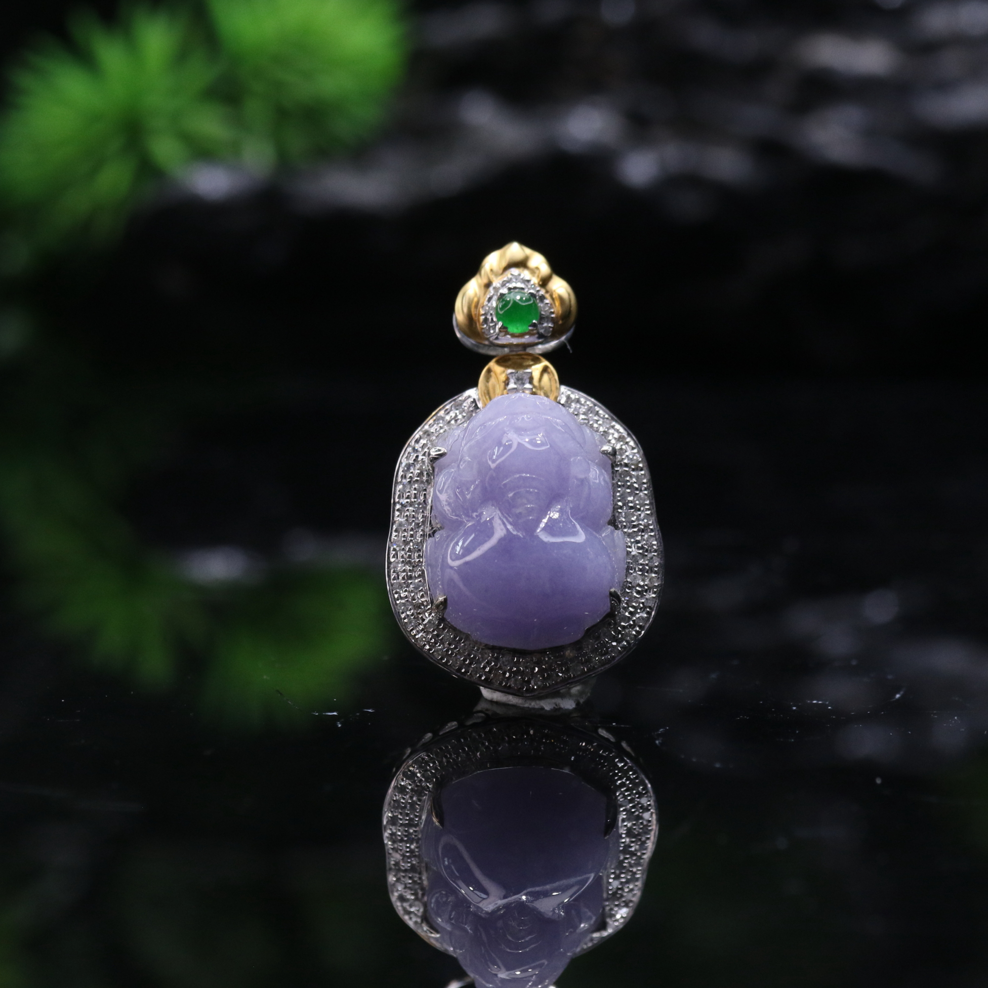 18天然缅甸翡翠A货18k紫吊坠/500133/上海嘉禾拍卖