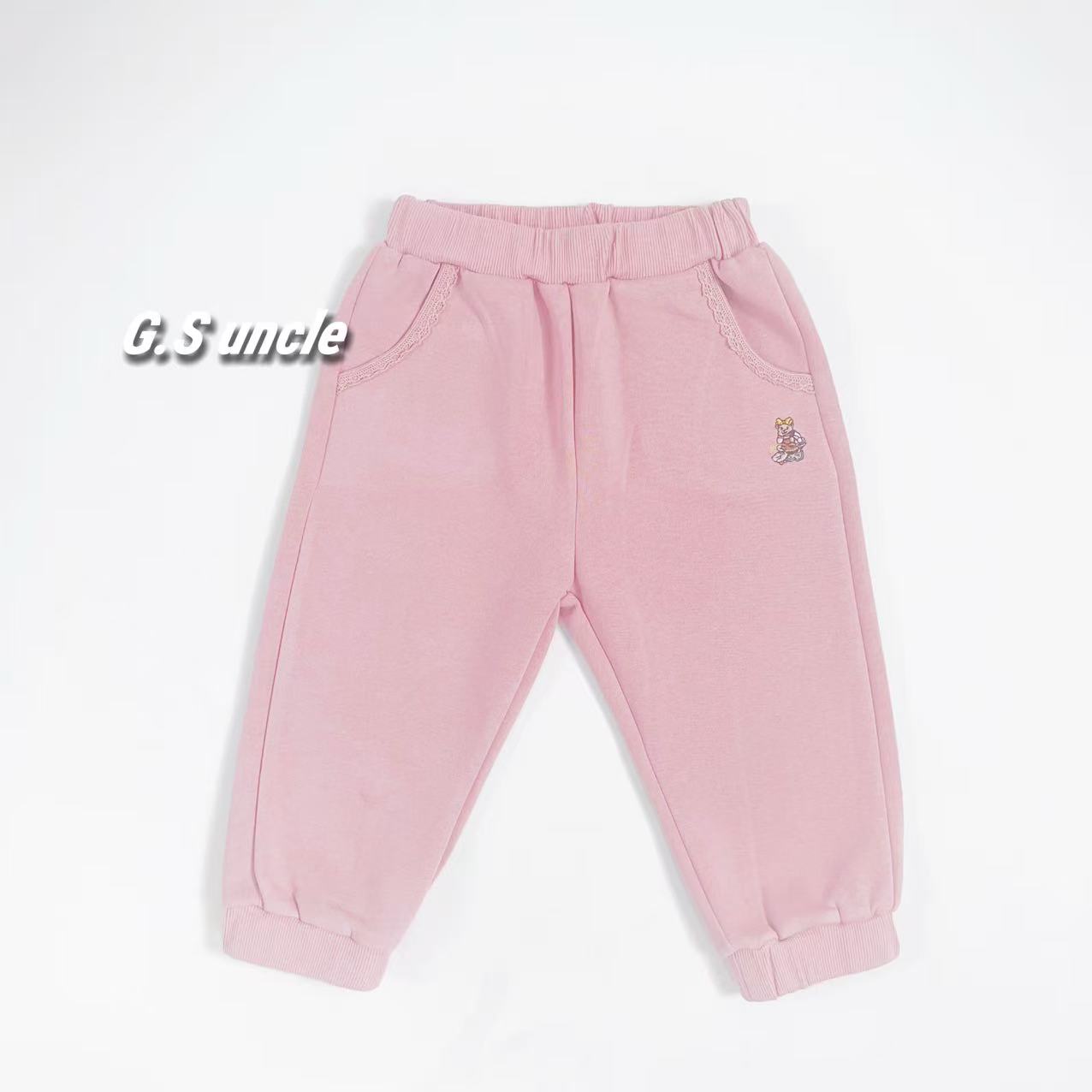 【】T023女宝秋冬装时髦可爱晚宴休闲裤儿童百搭裤子聚酯纤维