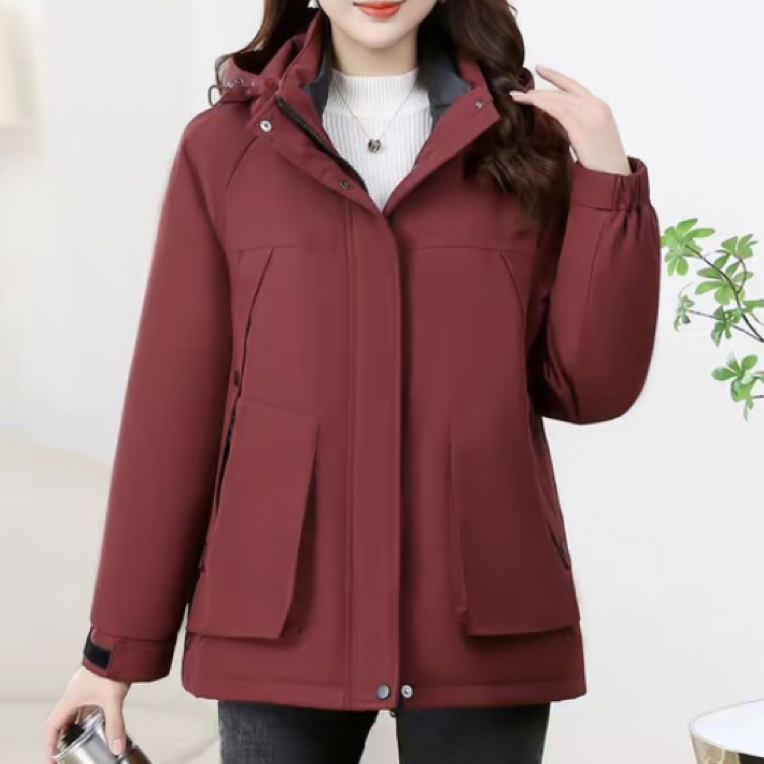 【源佳佳】《826三合一》石墨烯云绒加绒保暖减龄连帽派克服外套