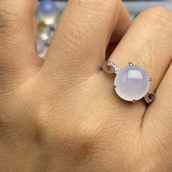 翡翠戒指银S925镶嵌戒指