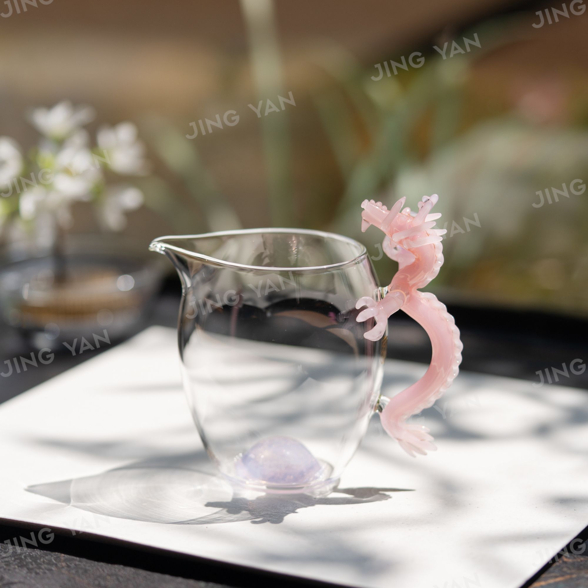 东方器韵-晶焱【粉龙公杯】高硼硅玻璃纯手工耐高温-晶焱专场