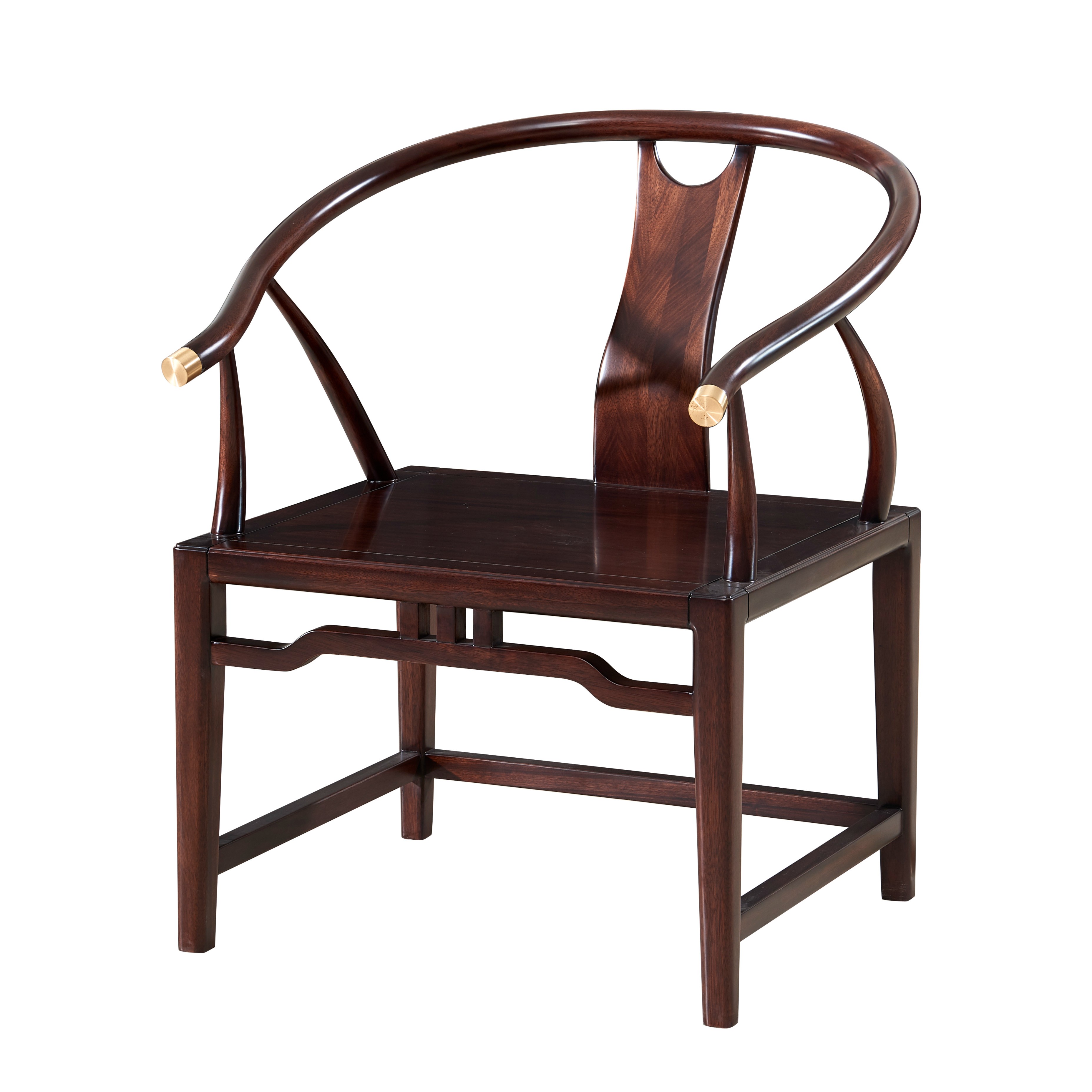 圈椅--茶椅-书椅--主人椅--副椅--黑檀全实木时尚轻奢新中式