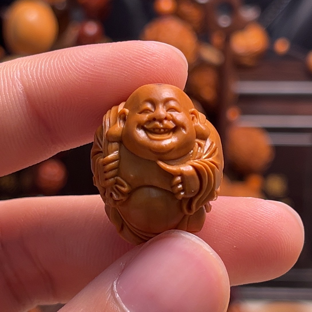 橄榄核吊坠2.2弥勒佛整身