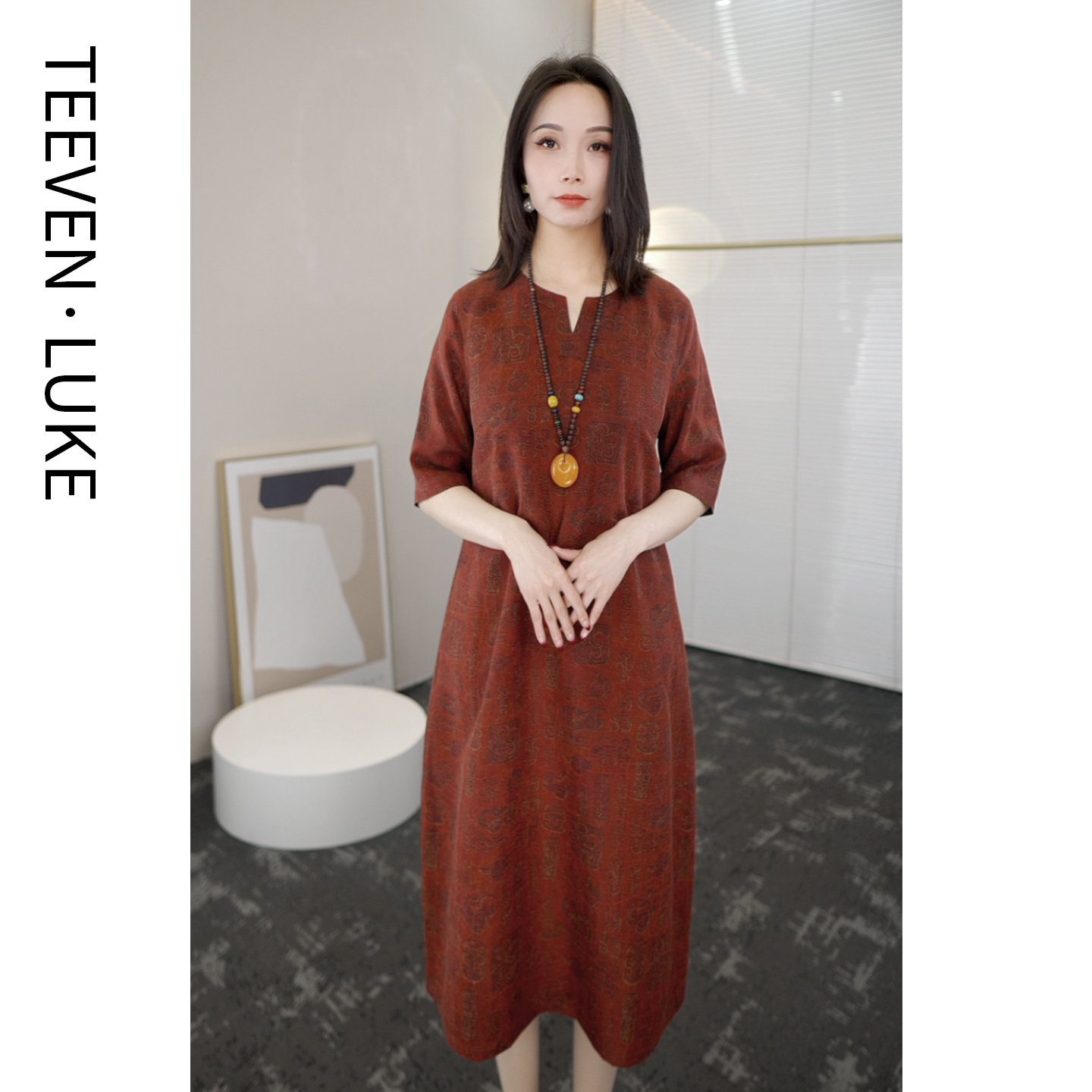 2025夏季非遗服饰大牌杭州桑蚕丝连衣裙女气质妈妈香云纱真丝裙子