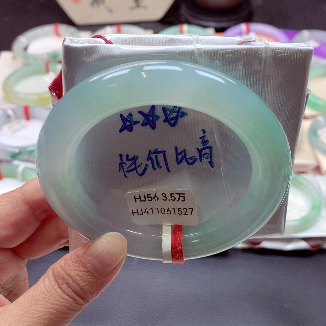 翡翠手镯未镶嵌胖圆条56（10号）89