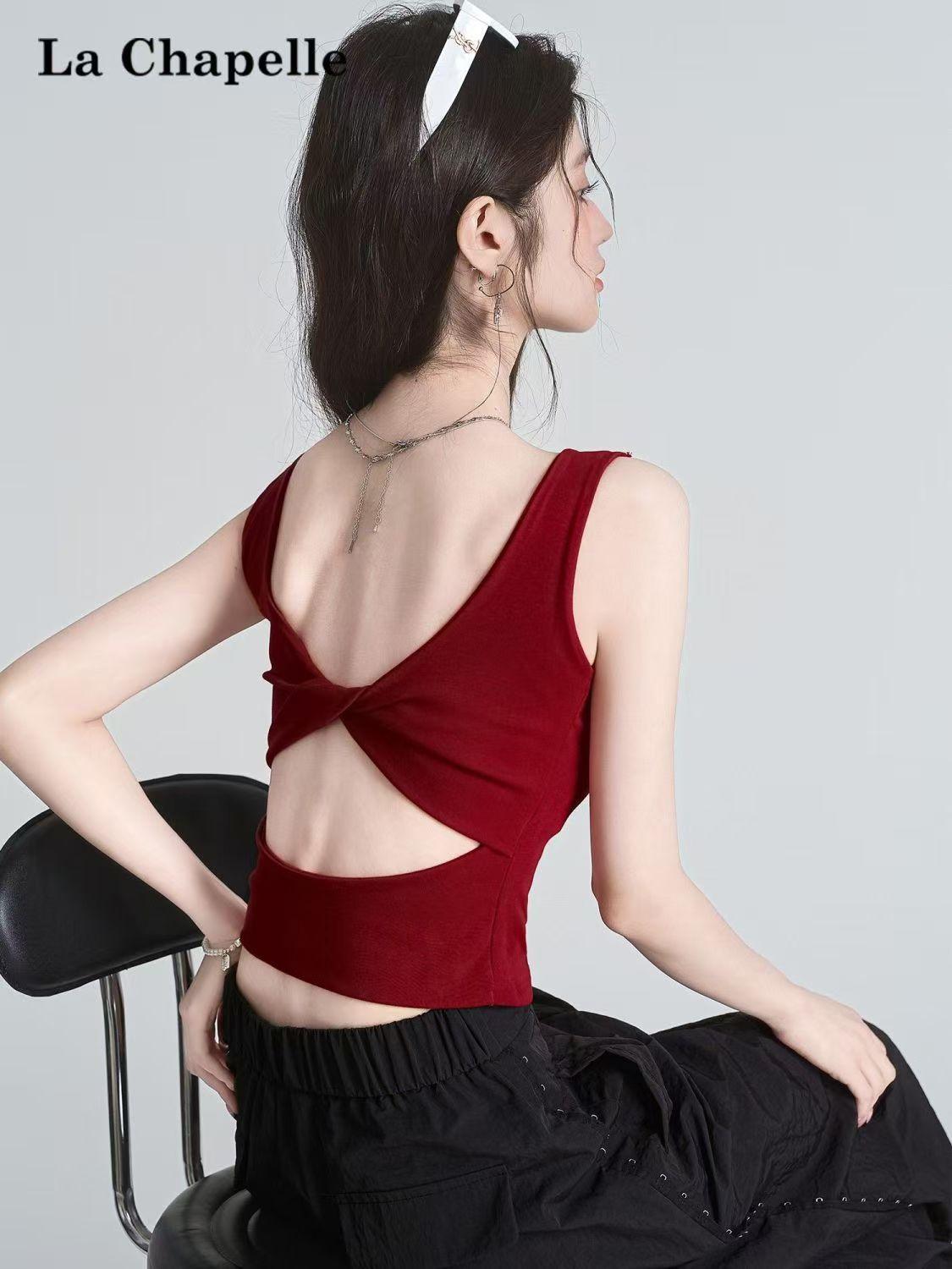 内搭极简风红色性感风春夏吊带上衣背心直筒型显瘦