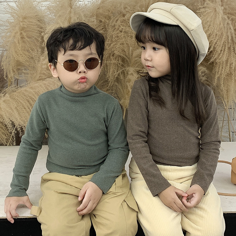 秋冬款儿童半高领阳离子打底衫女童上衣儿童儿童打底衣校服神器