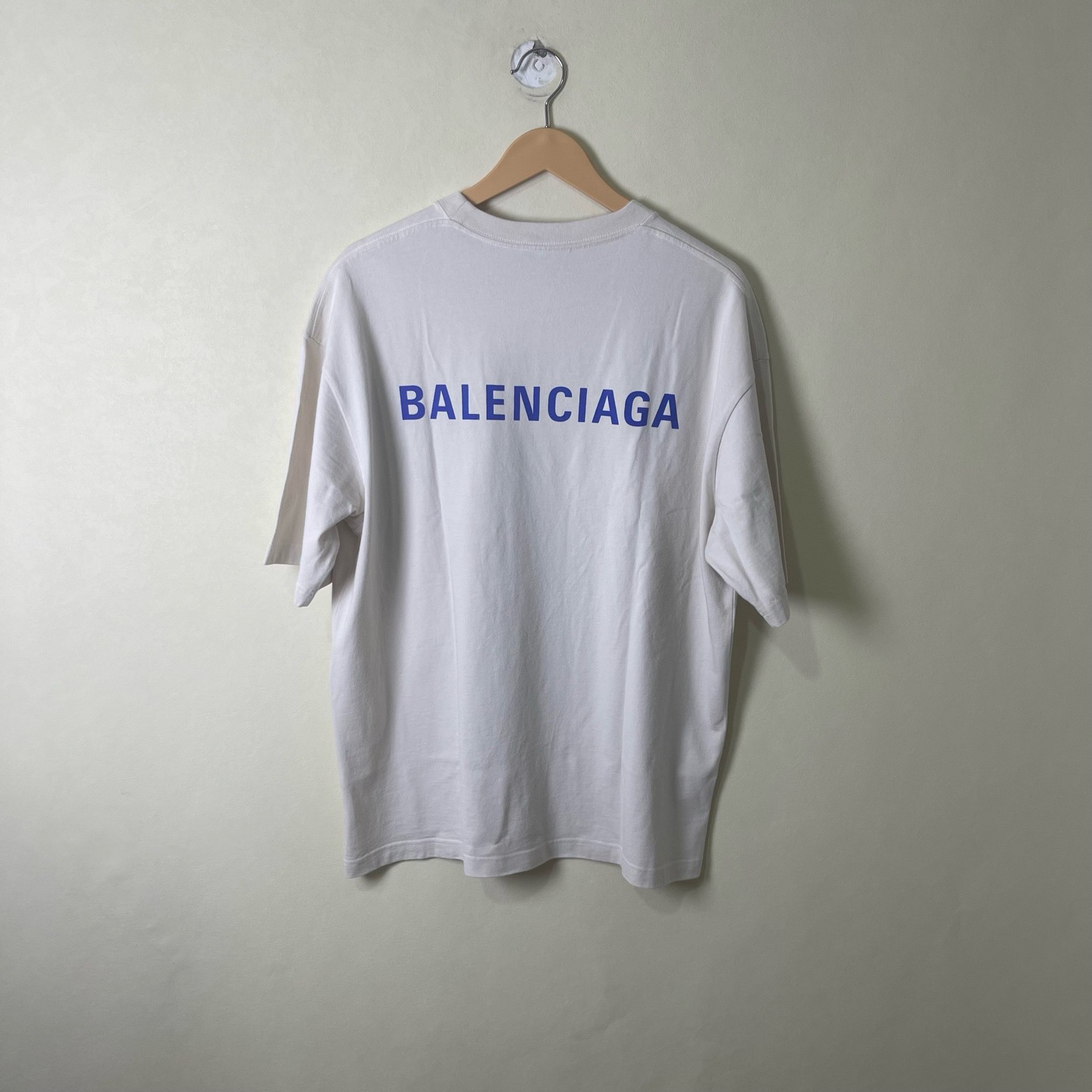 99新 Balenciaga/巴黎世家 99新 卡其色字母logo印花短袖/S码