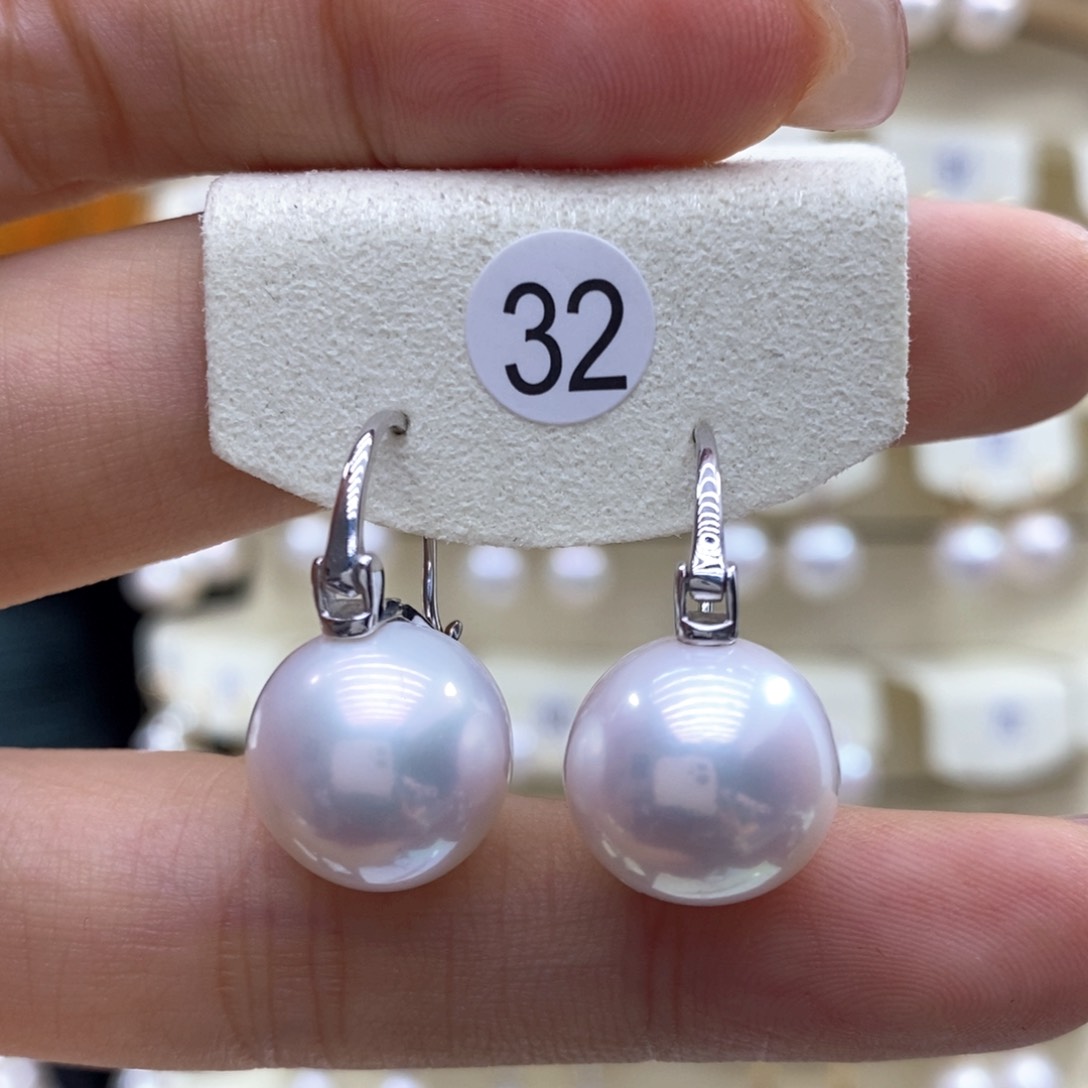 淡水珍珠耳饰银S925镶嵌