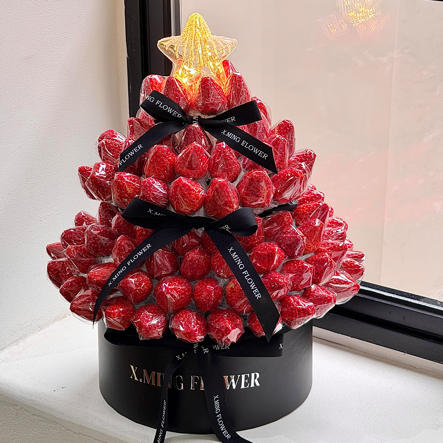 创意草莓圣诞树花束抱抱桶diy手工材料包生日圣诞节礼物送女生
