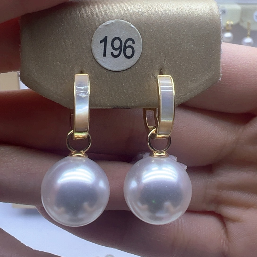 银S925镶嵌淡水珍珠耳饰