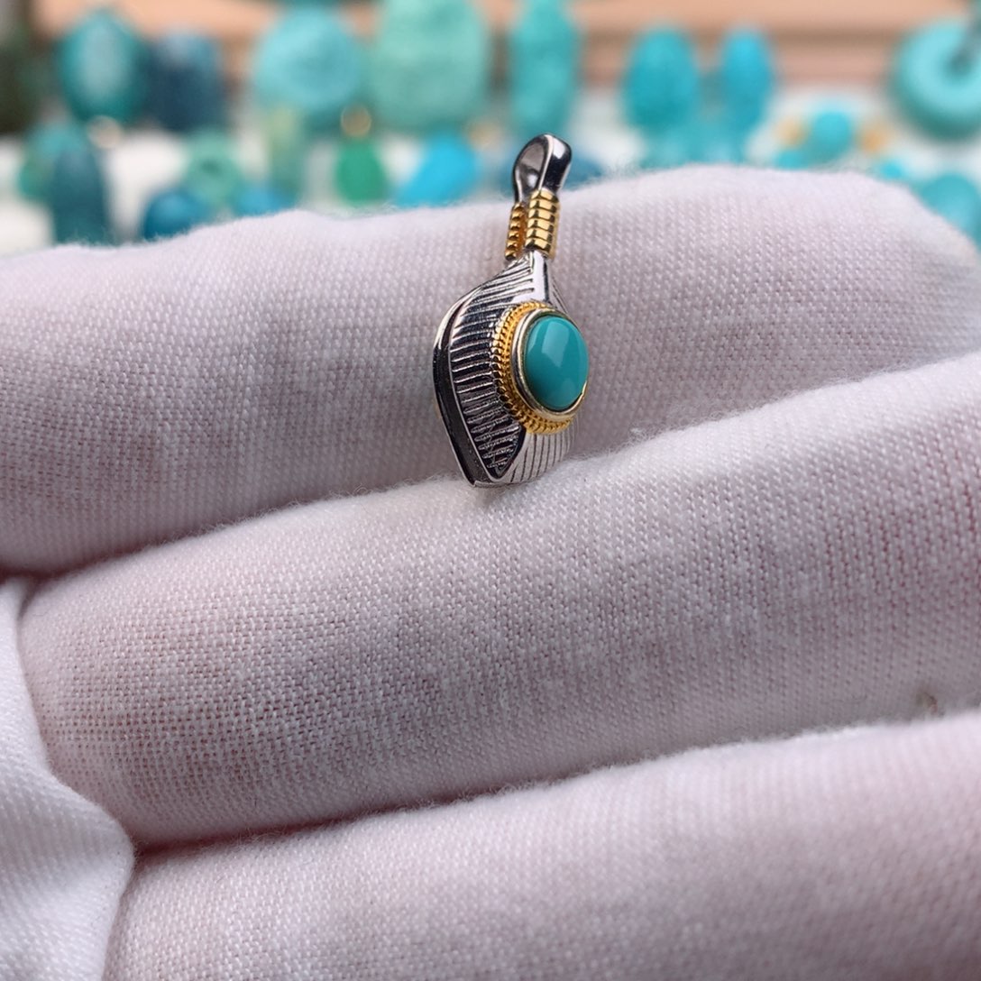 绿松石配饰银S925镶嵌