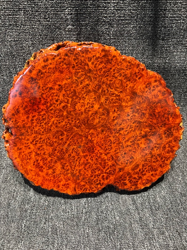 缅甸花梨满瘤疤整木掏挖镂空盘根底座37×31×4.3cm