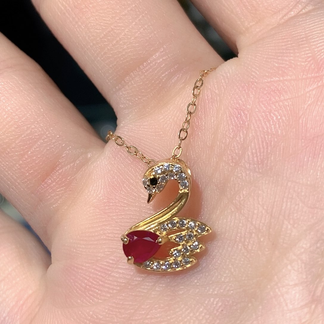 颈饰银S925镶嵌红宝石捡漏款