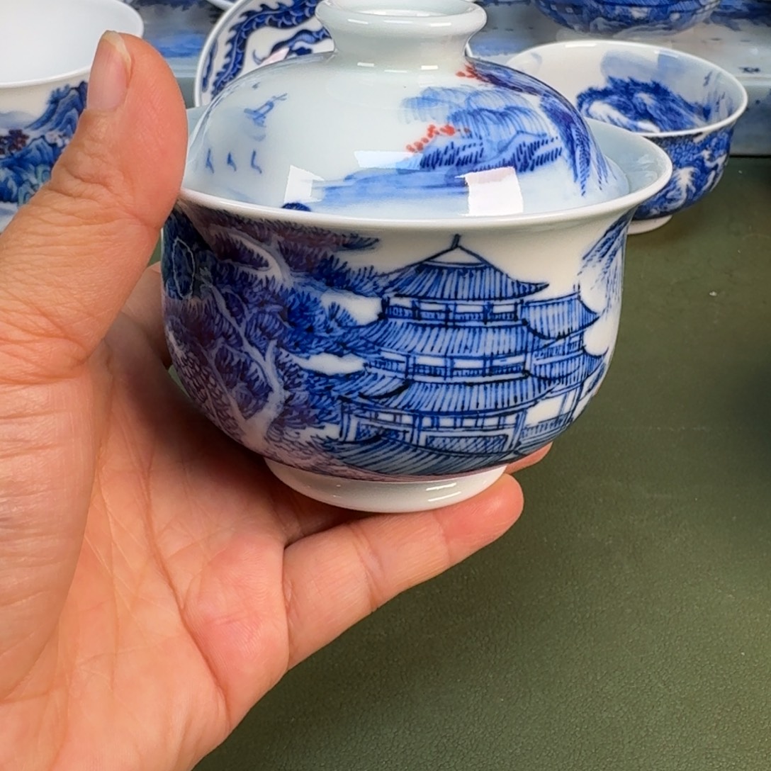 陶瓷景德镇纯手绘茶具圆圆208
