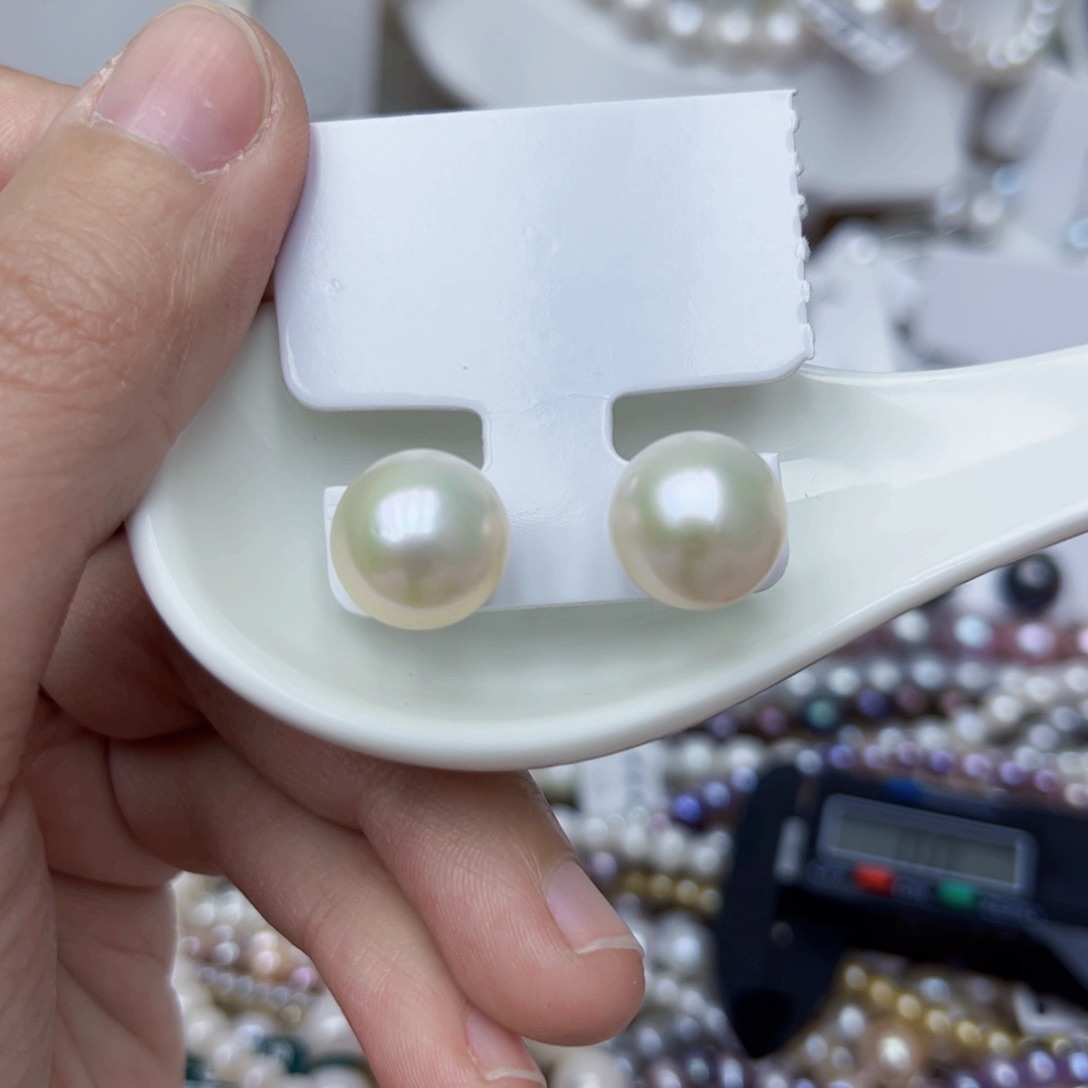 淡水珍珠耳饰银S925镶嵌