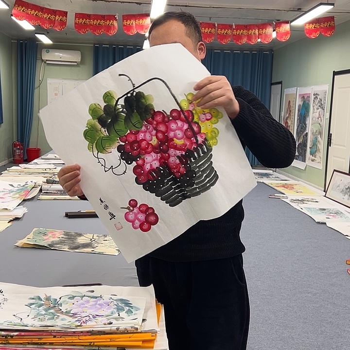 国画我们一起加油努力