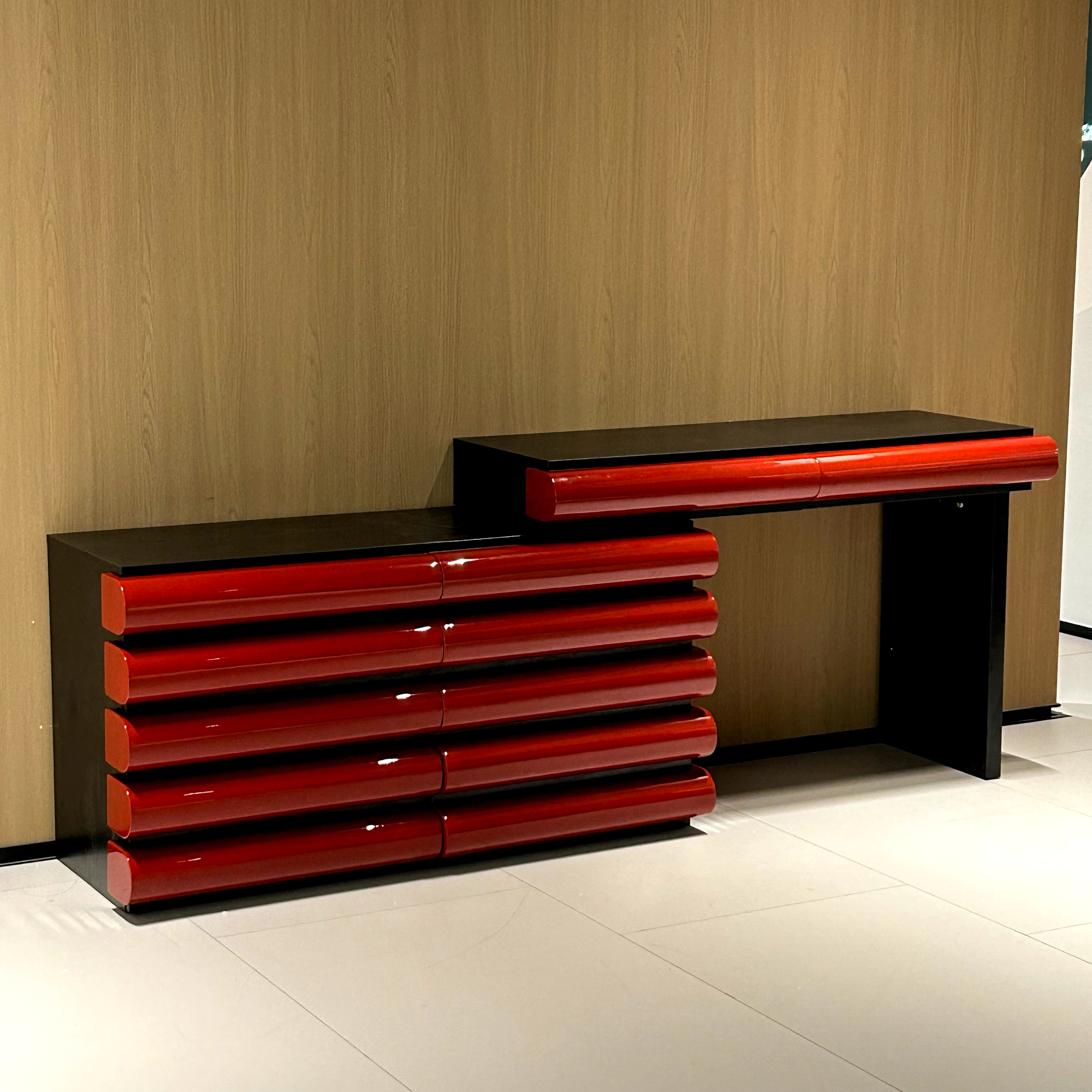 【多巴胺糖果六斗柜妆台】创意多斗岛台可移动烤漆轻奢简约意式