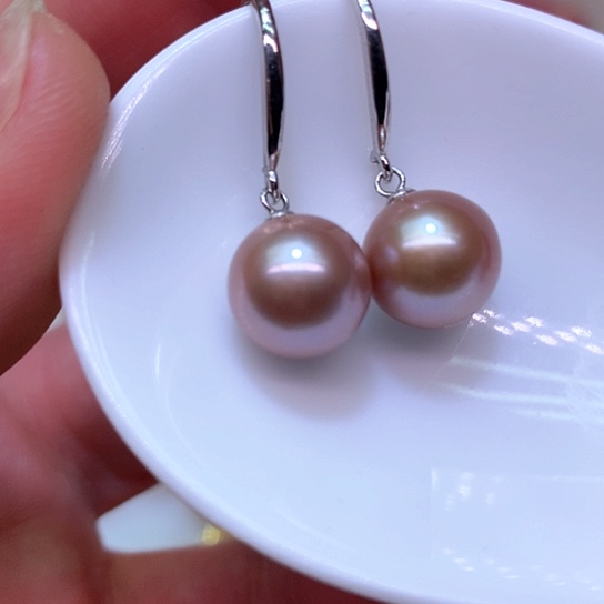 淡水珍珠耳饰银S925镶嵌