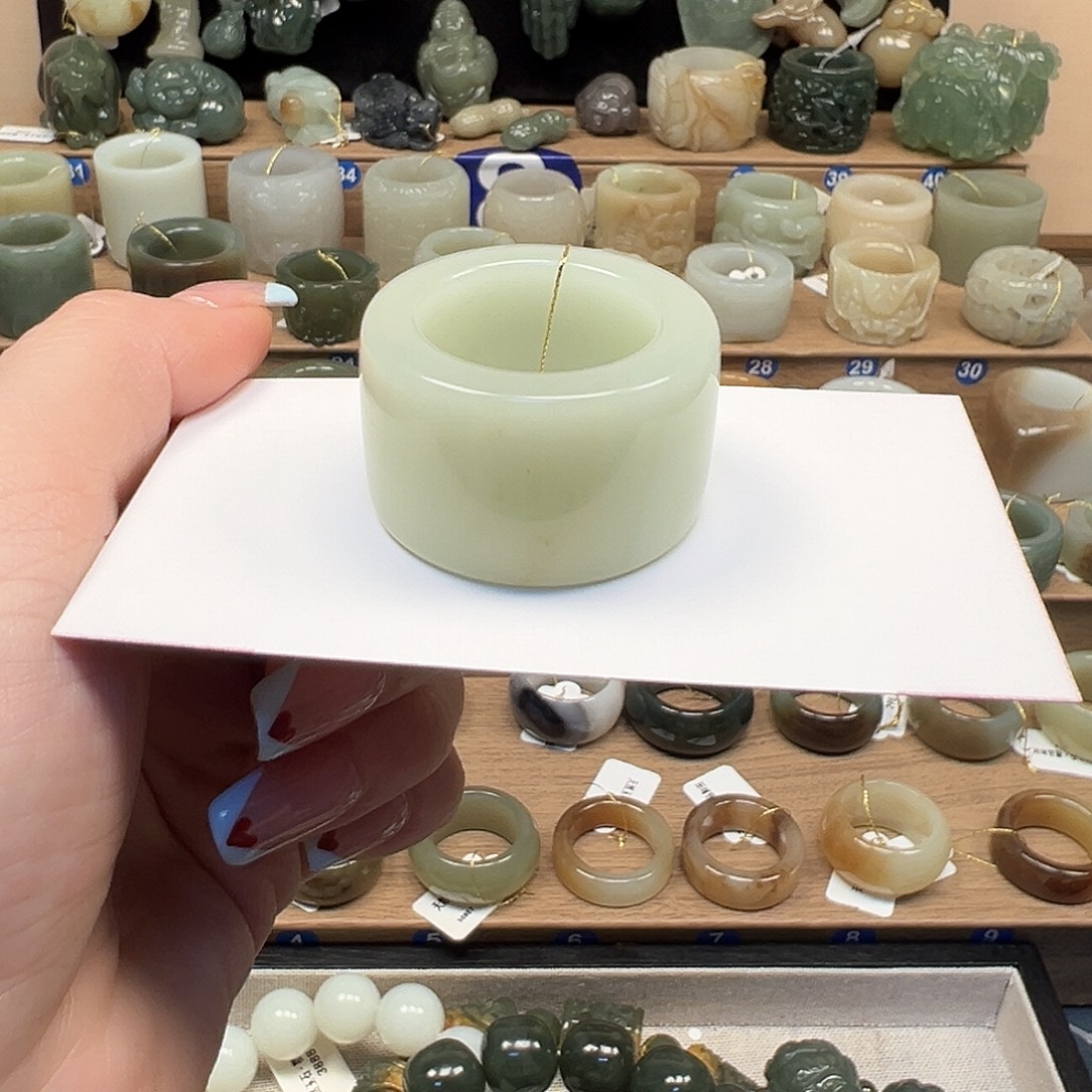 蛇纹石玉未镶嵌戒指22.5内径30号