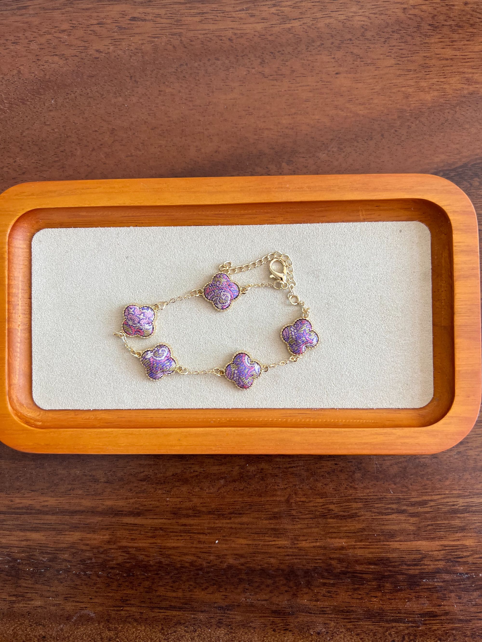 锌合金布艺手链 【俏东方】蜀锦桑蚕丝国风时尚简约优雅手工DIY手链