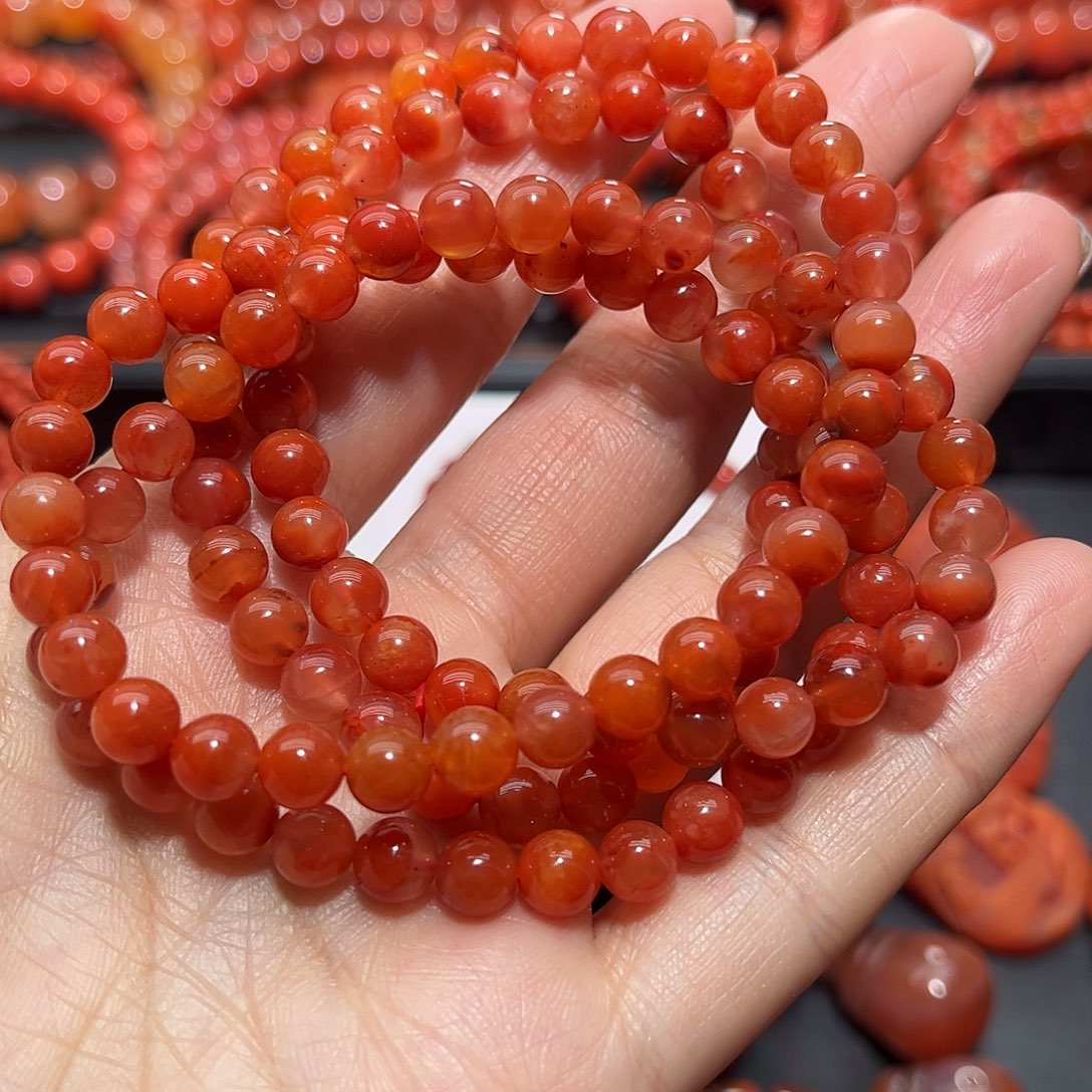 南红玛瑙手链未镶嵌