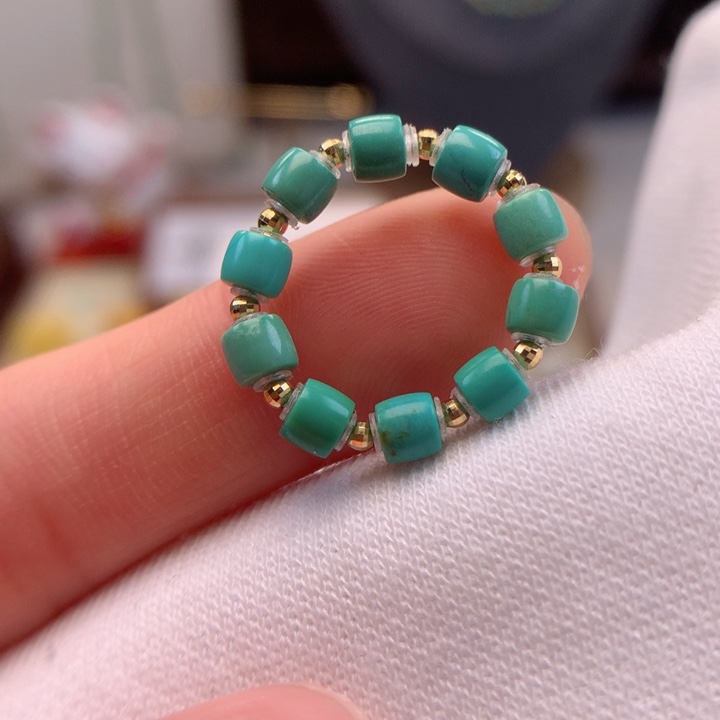 绿松石珠宝奇石18K金镶嵌