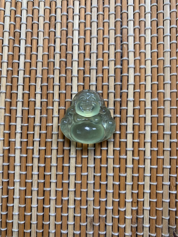 天然岫玉蛇纹石肚佛吊坠