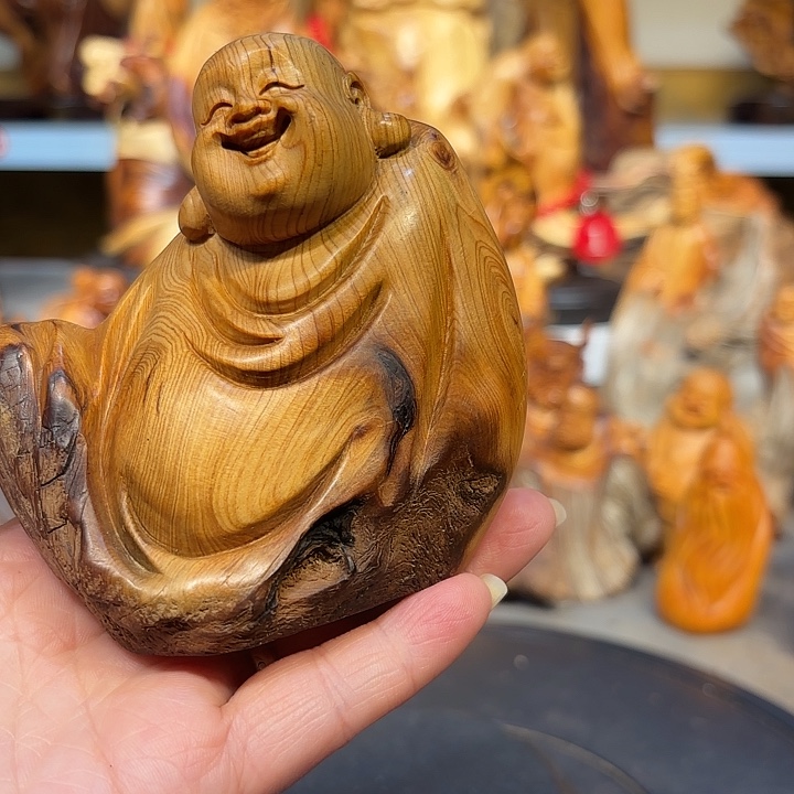 柏木太行崖柏弥勒佛