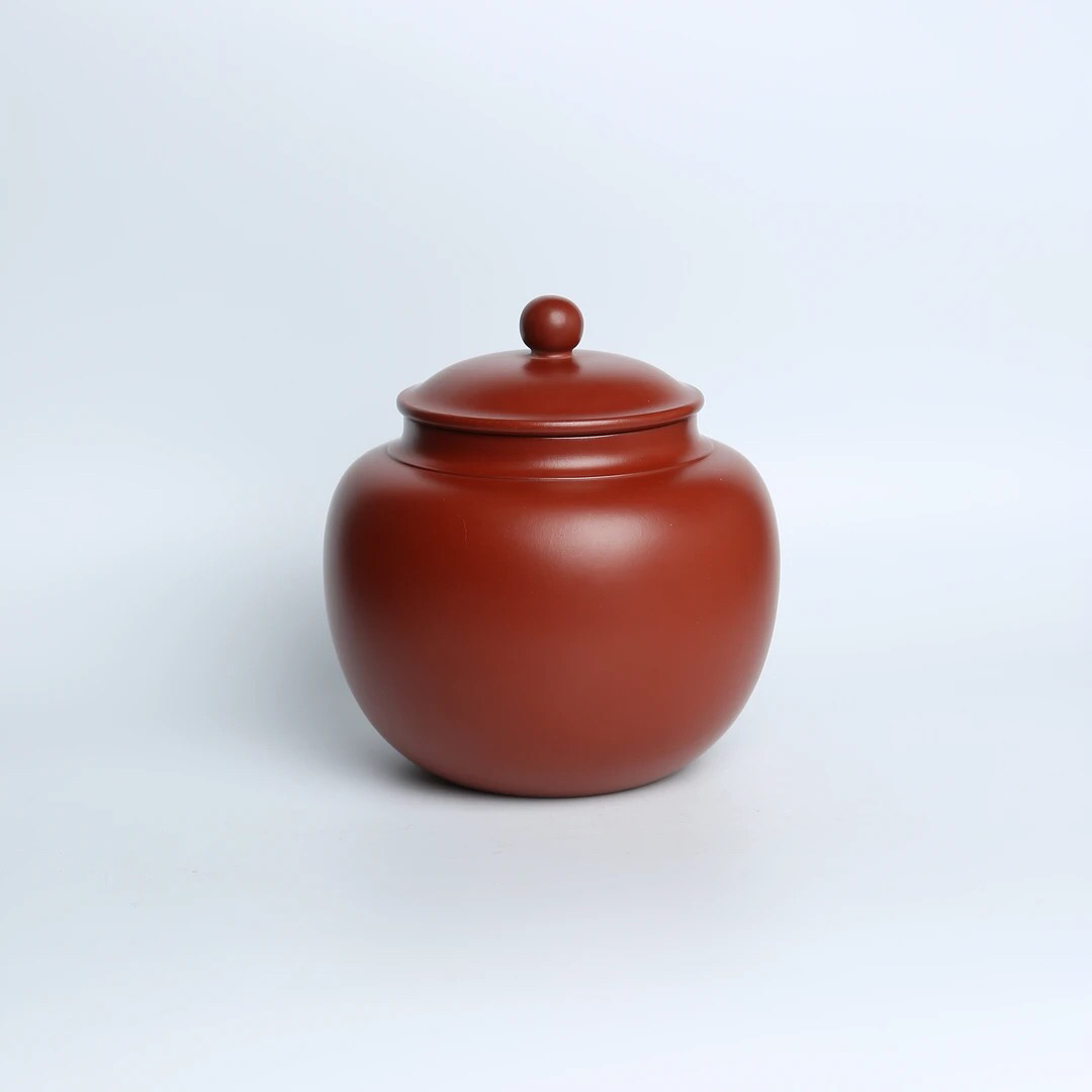 一斤装朱泥茶叶罐宜兴原矿紫砂茶叶罐