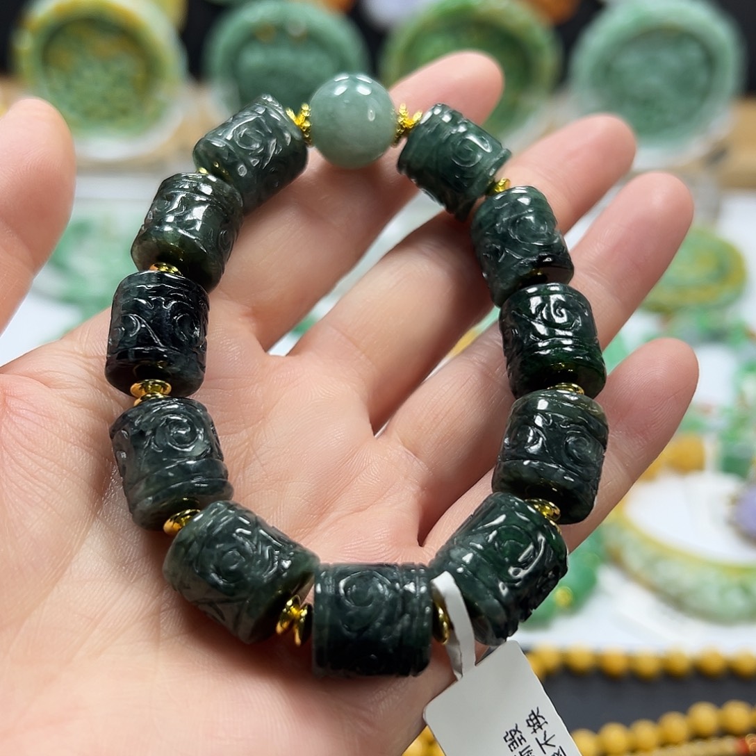 翡翠未镶嵌手链手串