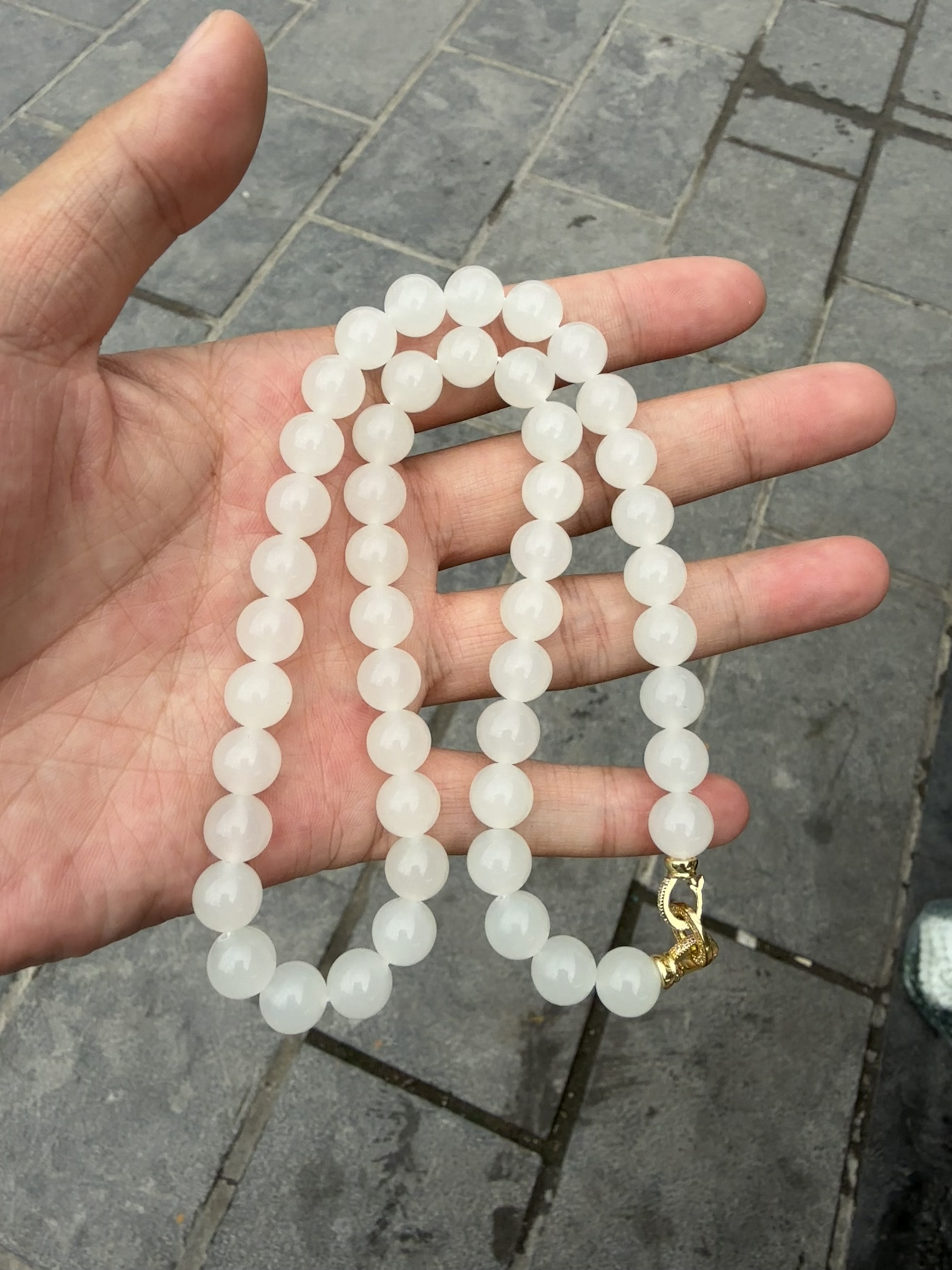 和田玉羊脂白玉妈妈链