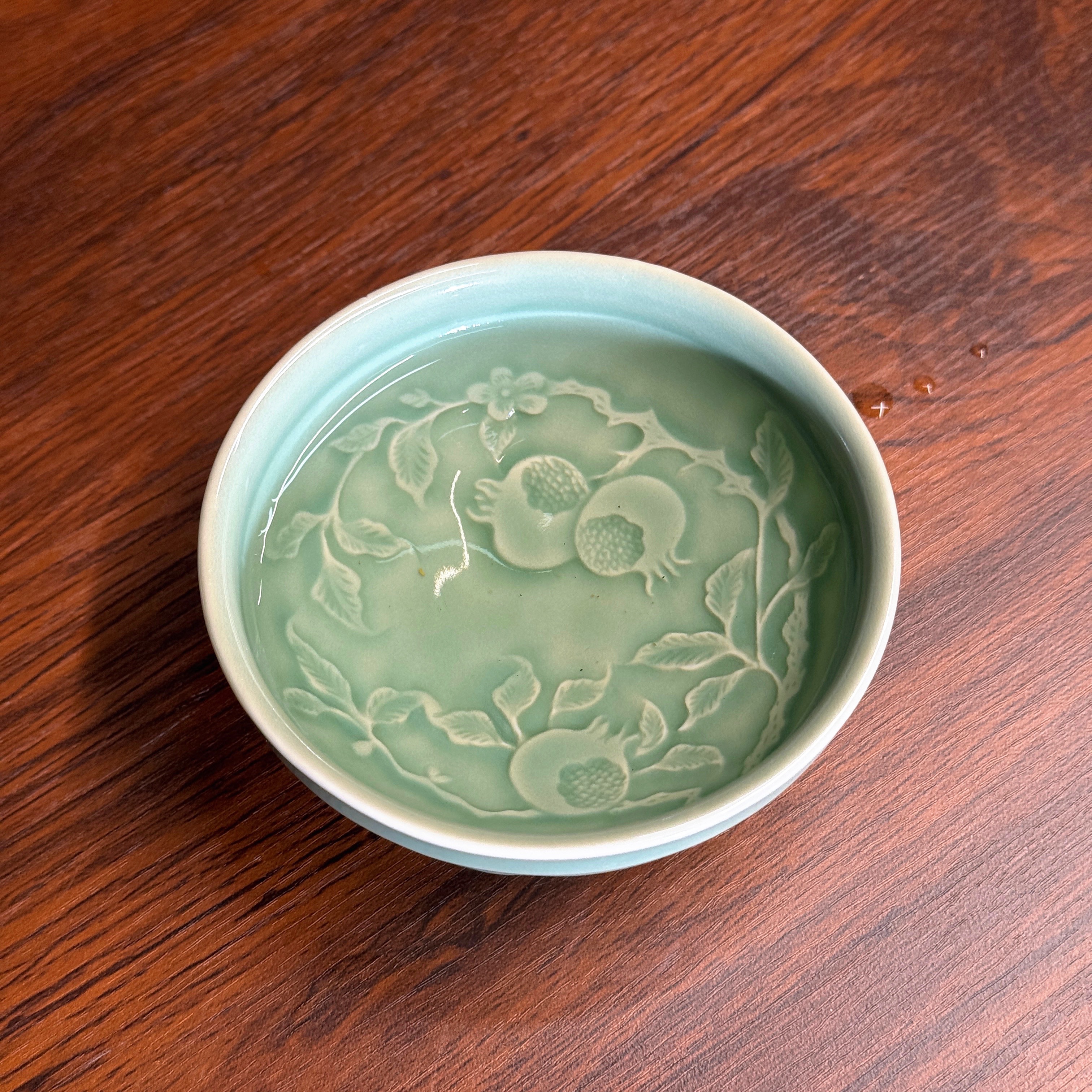 【长安知己】中国非遗「内外双刻普洱杯」耀州窑青瓷青釉茶盏茶杯80ml