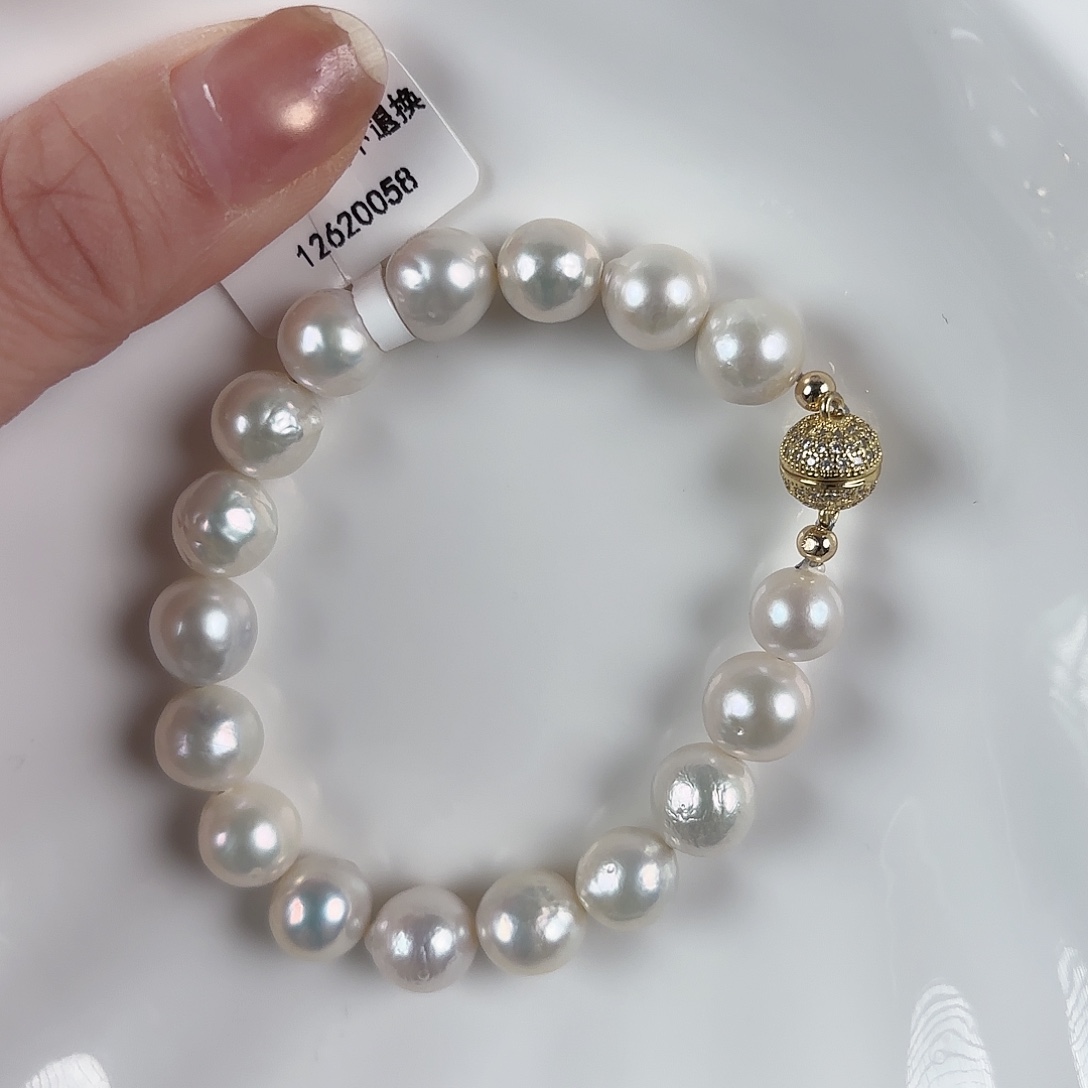 银S925镶嵌手绳淡水珍珠