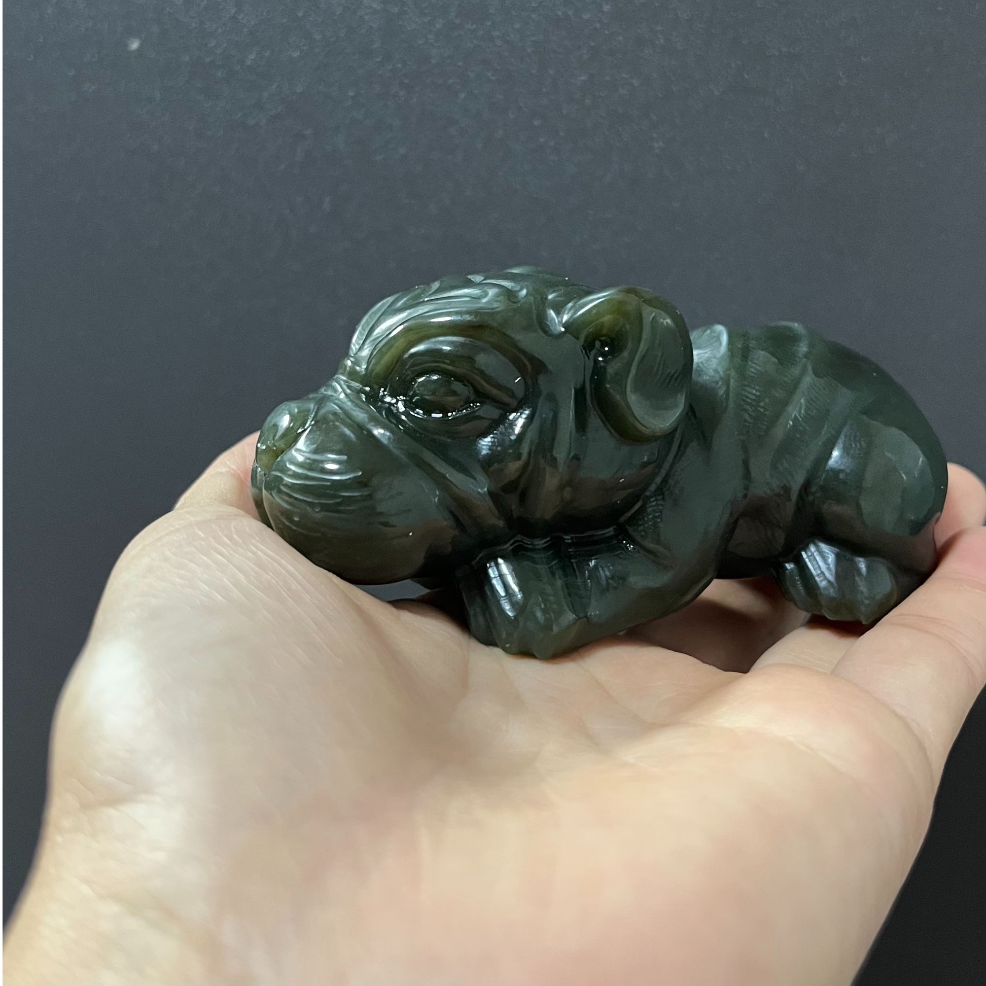 特价 和田玉 沙皮狗手把件 摆件  