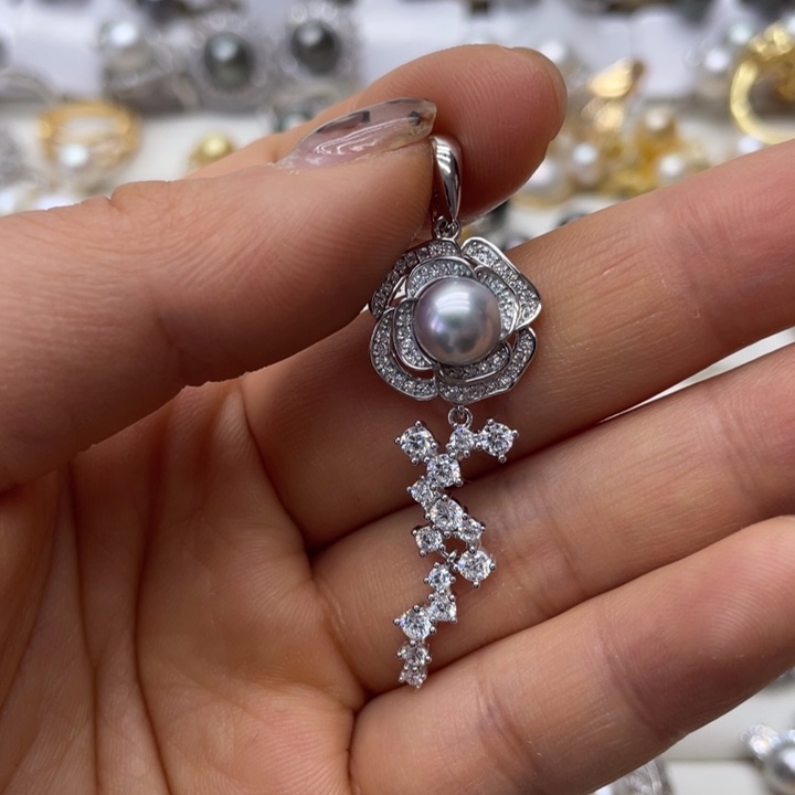海水珍珠吊坠(不含链)银S925镶嵌