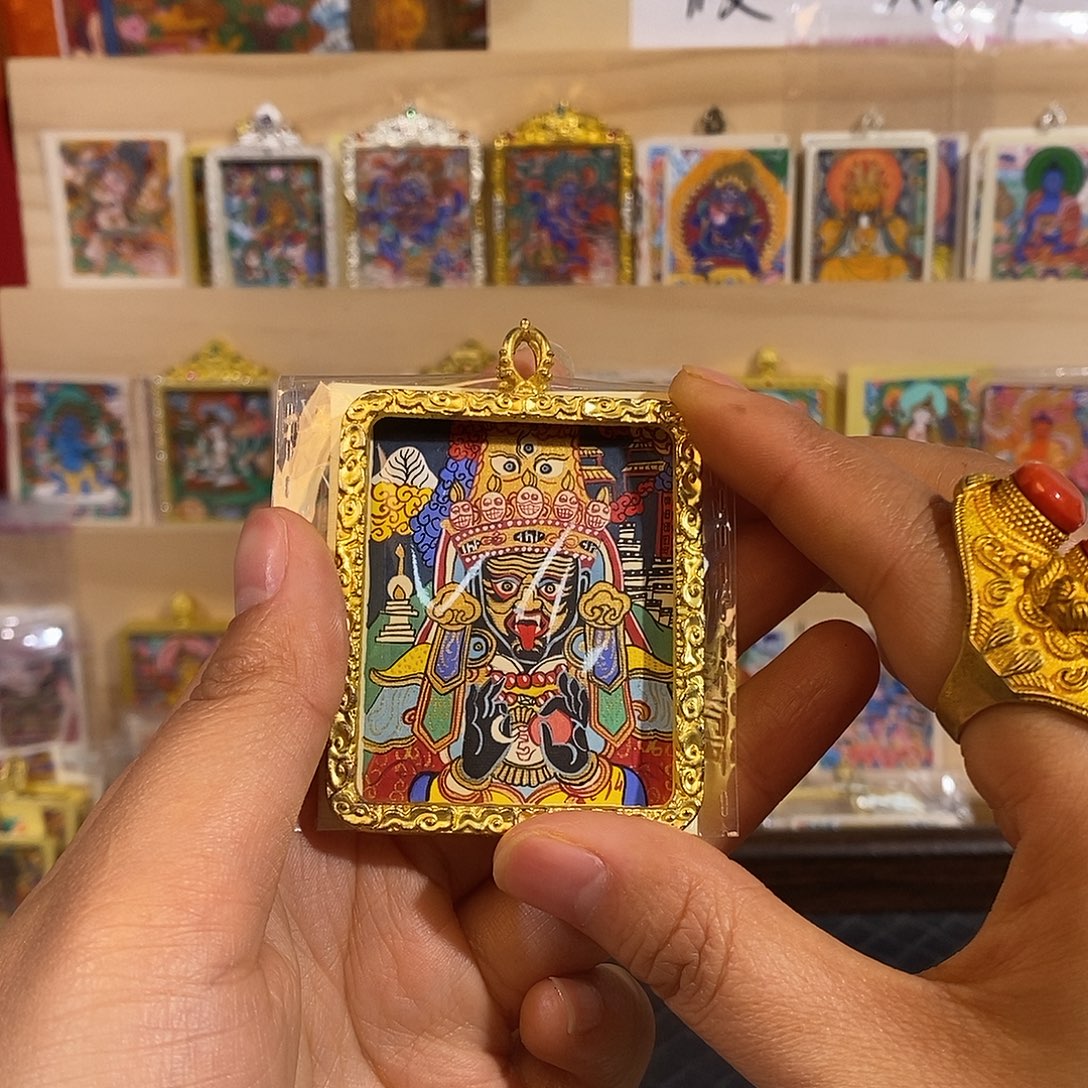 吊坠纯手绘唐卡扎基