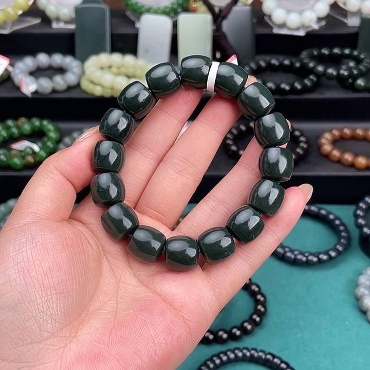 和田玉未镶嵌手链新疆塔什库尔干塔青卡14