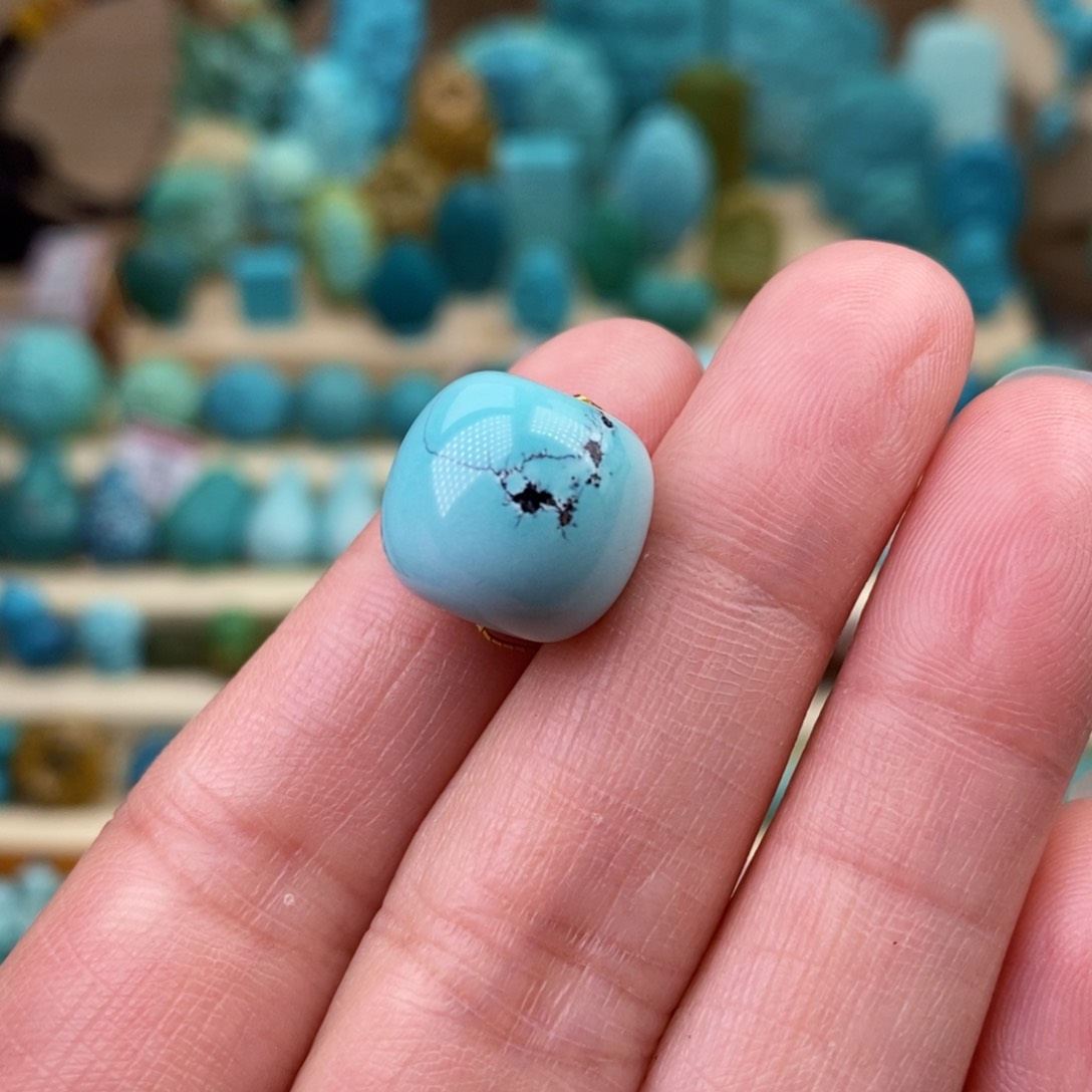 绿松石珠宝奇石未镶嵌14mm