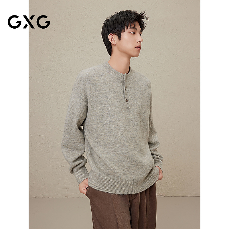 GXG男装 中性风毛衣男秋季慵懒打底针织衫#G24D204079