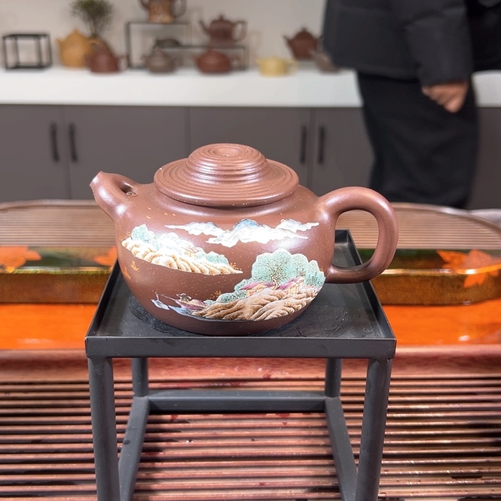 紫砂茶壶渔翁壶老普紫