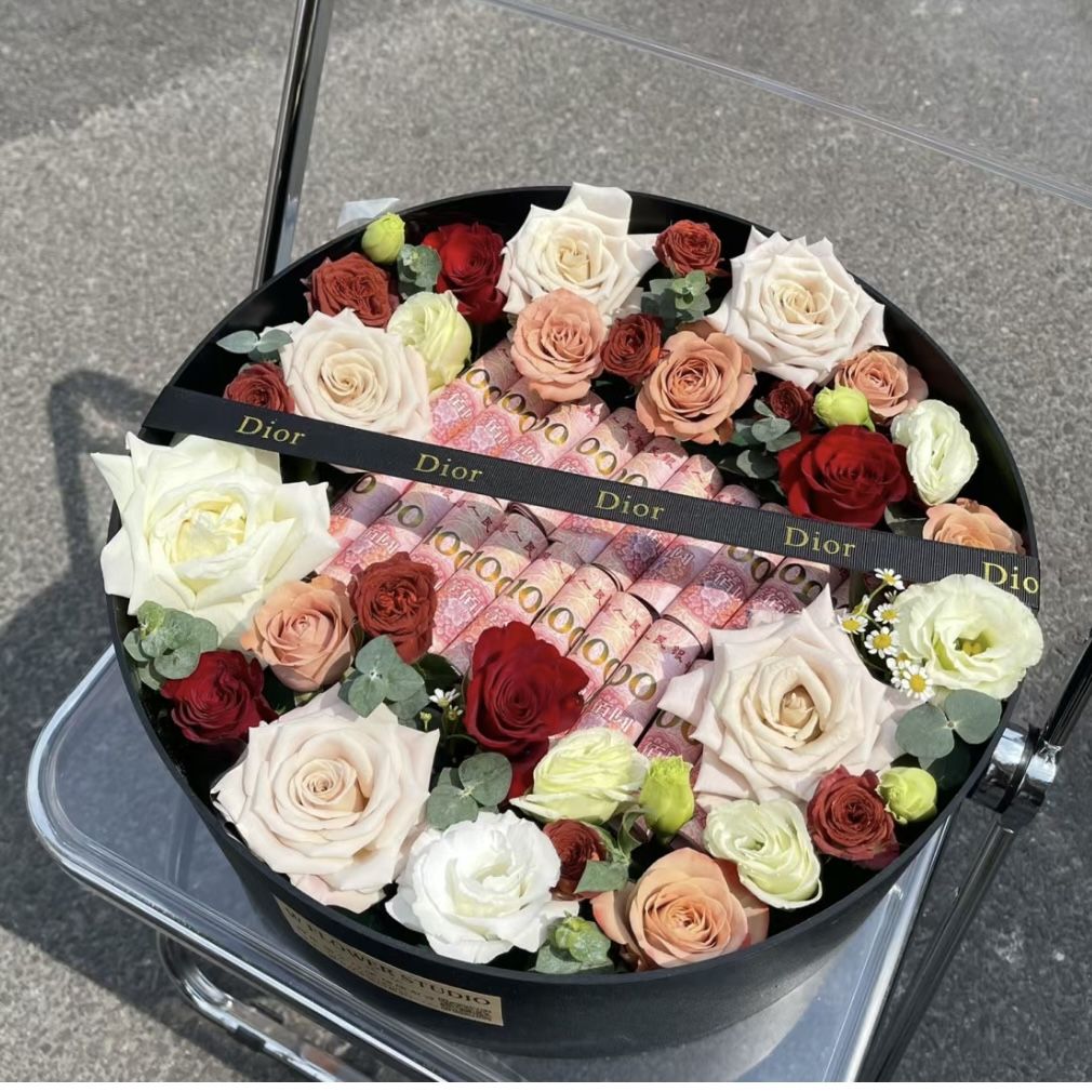 创意有钱花礼盒鲜花订购定制生日花小时达的同城配送附近花店团购