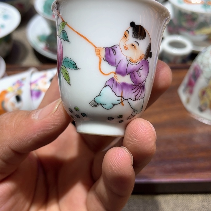 纯手绘精品盖碗杯