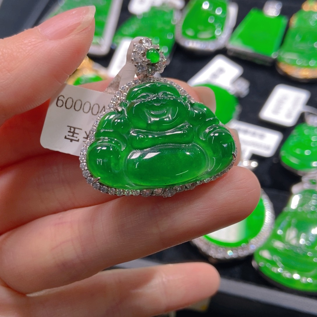 翡翠吊坠(不含链)银S925镶嵌