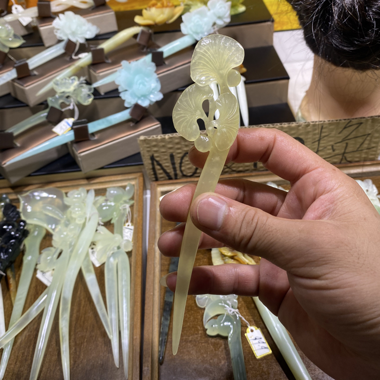 岫玉发簪、头饰、汉服发饰、简约玉簪、日常百搭、古风玉簪、精致发簪