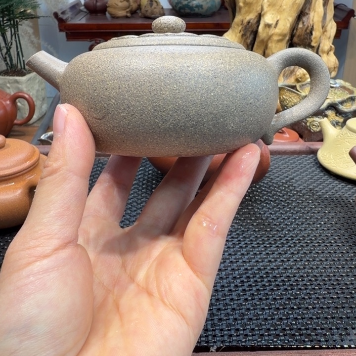 紫砂茶壶青降坡莲蒲150cc