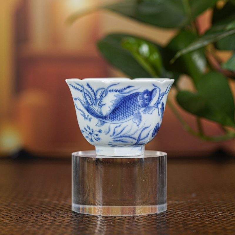 【央广非遗】望月怀古鱼藻六方杯wyhg500纯手工主人杯