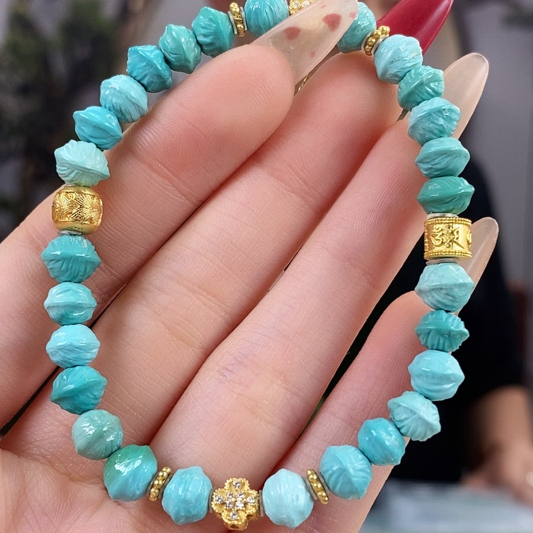 绿松石银S925镀金镶嵌珠宝奇石